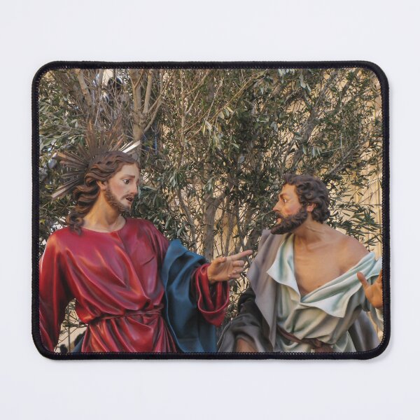 Item preview, Jesus Christ Statue and Disciple Sculpture Amid Olive Tree During Religious Procession and Holy Week Ceremony designed and sold by Nmallia.