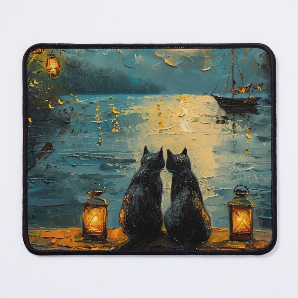 Item preview, Two Black Cats Under Full Moon designed and sold by Erika Kaisersot.