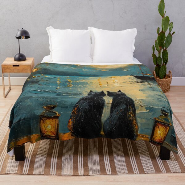 Item preview, Two Black Cats Under Full Moon designed and sold by Erika Kaisersot.