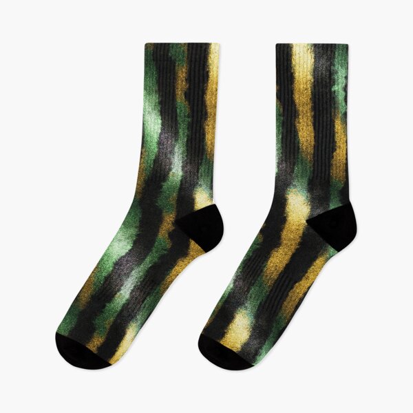 Item preview, Emerald Gold Black Stripe Pattern designed and sold by bubblegoth.