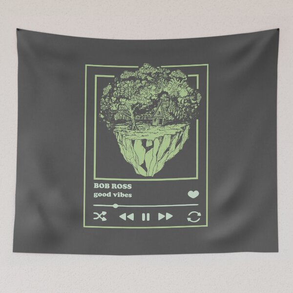 Item preview, Bob Ross Afro Naturescape Lofi Player (Neg) designed and sold by SKETCHYANDGRAPHIC.