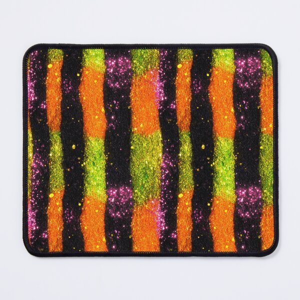 Item preview, Neon Orange Green Glitter Stripes designed and sold by bubblegoth.