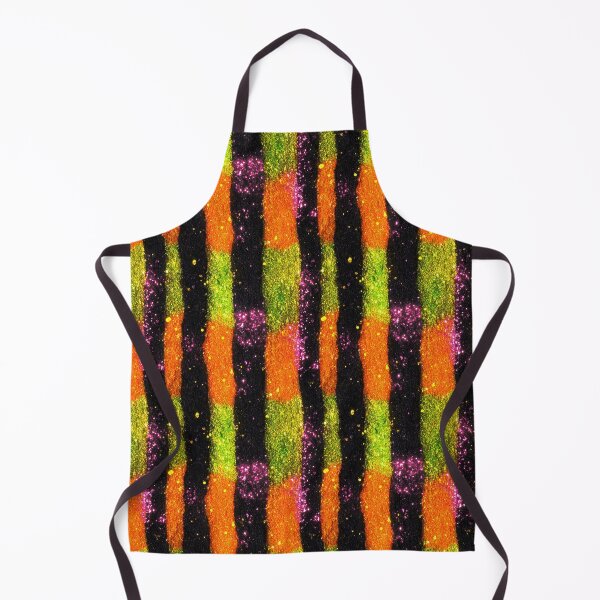 Item preview, Neon Orange Green Glitter Stripes designed and sold by bubblegoth.