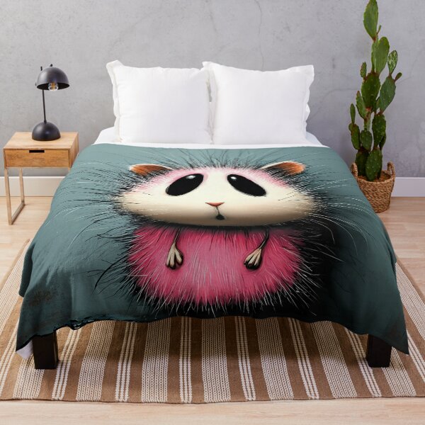 Item preview, Cute fluffy hamster in pink - Adorable animal motif with big googly eyes designed and sold by WhimsyArt ○ byGTL.