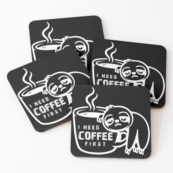 Item preview, I Need Coffee First Sloth T-Shirt - Funny Sleepy Sloth Hanging on Coffee Cup, Lazy Morning Cartoon Graphic Tee, Cute Coffee Lover Meme Shirt designed and sold by ArtZone1987.