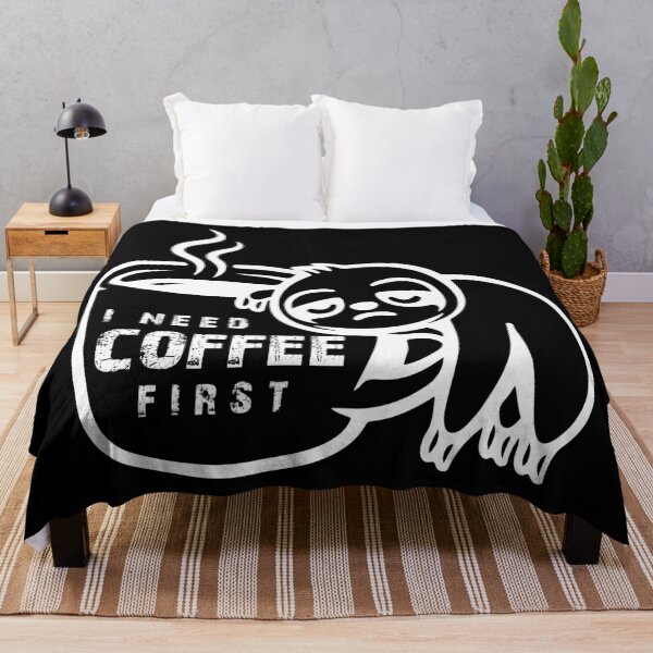 Item preview, I Need Coffee First Sloth T-Shirt - Funny Sleepy Sloth Hanging on Coffee Cup, Lazy Morning Cartoon Graphic Tee, Cute Coffee Lover Meme Shirt designed and sold by Oddly Yours Goods.