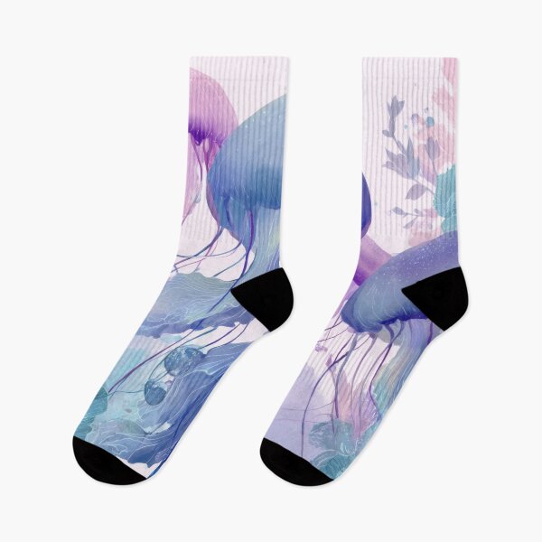 Item preview, Jellyfish swimming among flowers designed and sold by anytka.