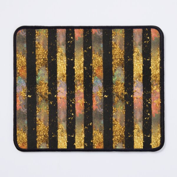 Item preview, Black Gold Cosmic Stripe Pattern designed and sold by bubblegoth.