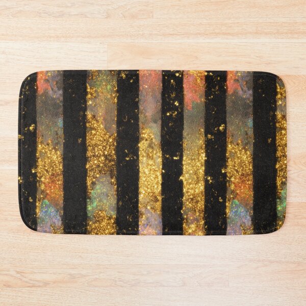 Item preview, Black Gold Cosmic Stripe Pattern designed and sold by bubblegoth.