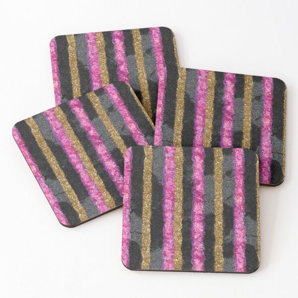 Item preview, Pink Gold Glitter Stripe Pattern designed and sold by bubblegoth.