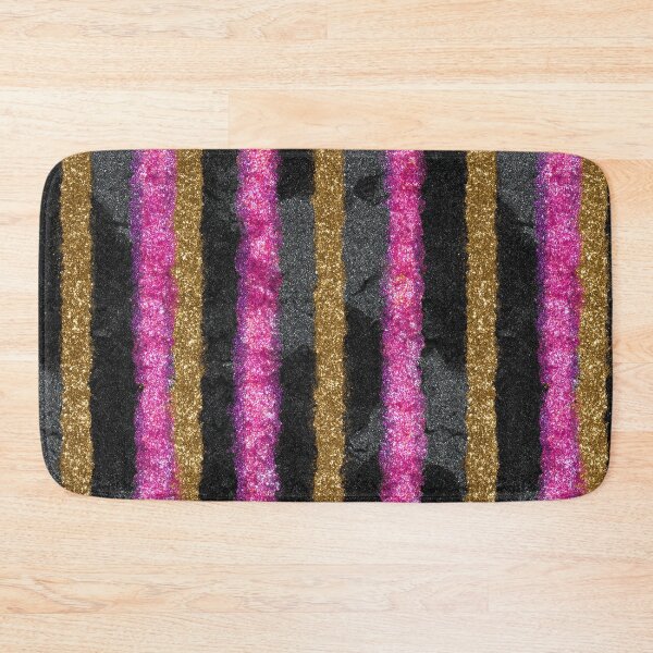 Item preview, Pink Gold Glitter Stripe Pattern designed and sold by bubblegoth.