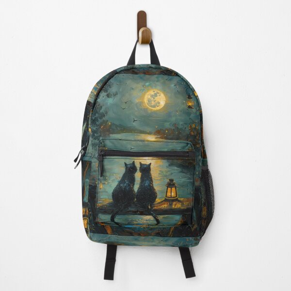 Item preview, Two Black Cats Watching the Moon designed and sold by Erika Kaisersot.