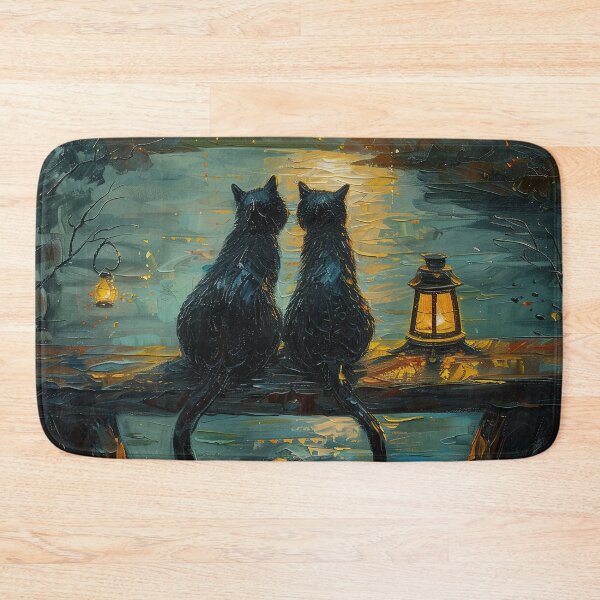 Item preview, Two Black Cats Watching the Moon designed and sold by Erika Kaisersot.