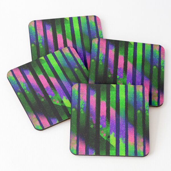 Item preview, Neon Pink Green Stripe Pattern designed and sold by bubblegoth.