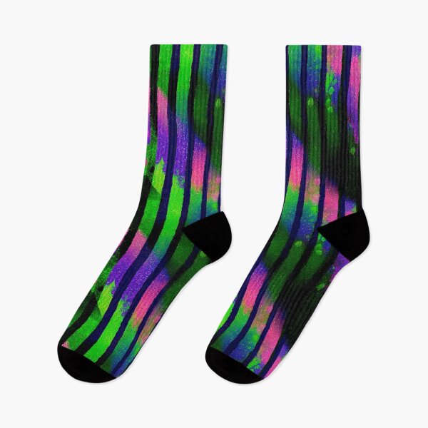 Item preview, Neon Pink Green Stripe Pattern designed and sold by bubblegoth.