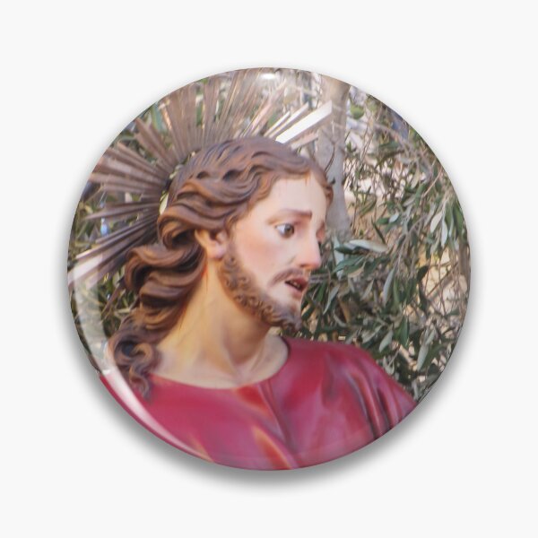 Item preview, Painted Statue of Jesus with Halo in Olive Trees During Holy Week Procession and Easter Devotion designed and sold by Nmallia.