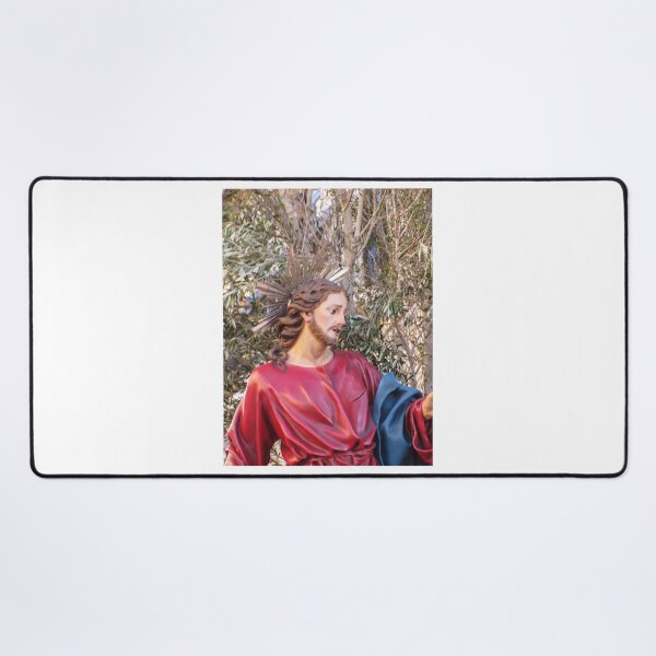 Item preview, Painted Statue of Jesus with Halo in Olive Trees During Holy Week Procession and Easter Devotion designed and sold by Nmallia.