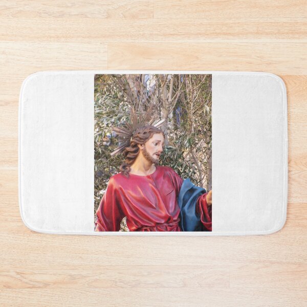 Item preview, Painted Statue of Jesus with Halo in Olive Trees During Holy Week Procession and Easter Devotion designed and sold by Nmallia.