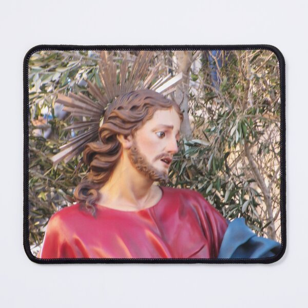 Item preview, Painted Statue of Jesus with Halo in Olive Trees During Holy Week Procession and Easter Devotion designed and sold by Nmallia.