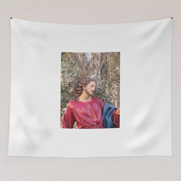 Item preview, Painted Statue of Jesus with Halo in Olive Trees During Holy Week Procession and Easter Devotion designed and sold by Nmallia.
