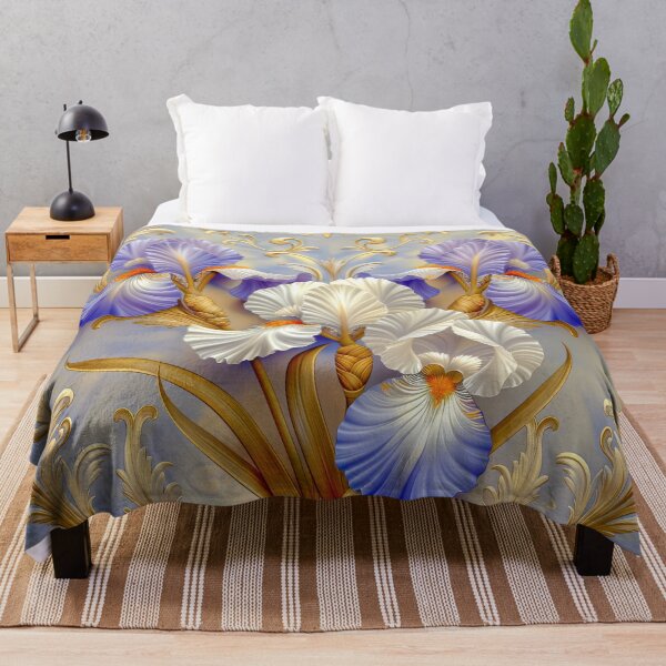Item preview, Purple and White Iris Floral Art designed and sold by MargaretWiktor.