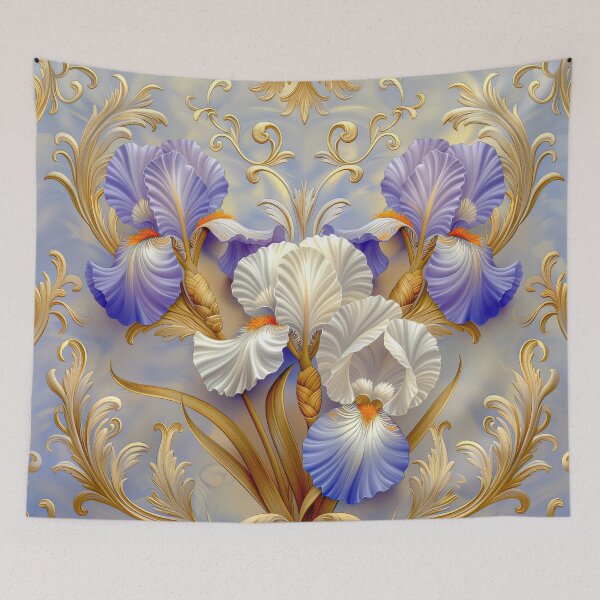 Item preview, Purple and White Iris Floral Art designed and sold by MargaretWiktor.