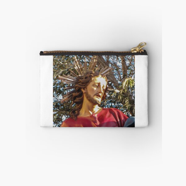 Item preview, Painted Statue of Jesus with Halo in Olive Trees During Holy Week Procession and Easter Devotion designed and sold by Nmallia.