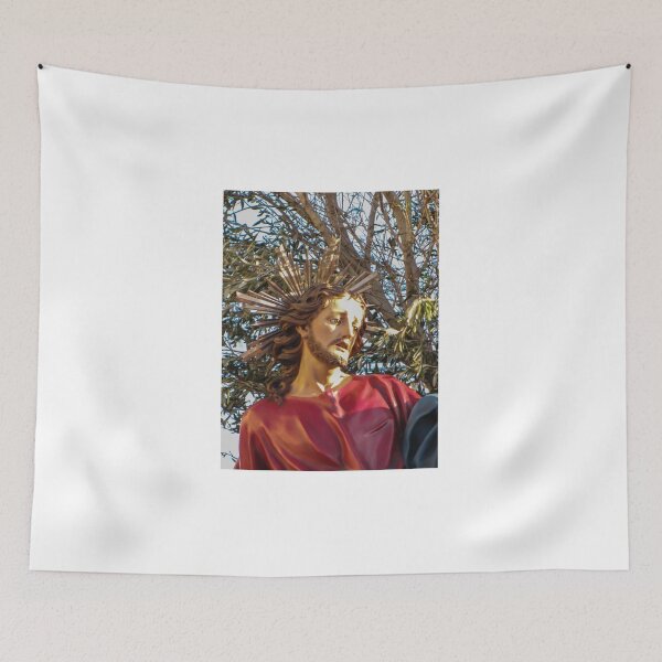 Item preview, Painted Statue of Jesus with Halo in Olive Trees During Holy Week Procession and Easter Devotion designed and sold by Nmallia.