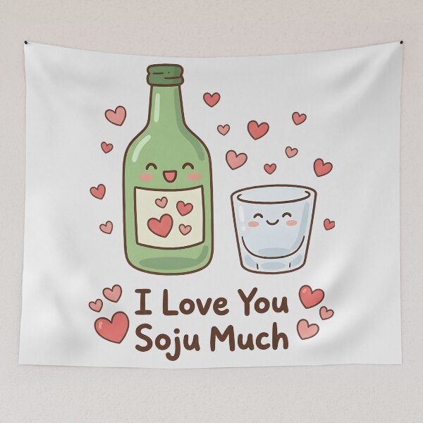 Item preview, I Love You Soju Much Cute Korean Greeting  designed and sold by HowToCanadian.