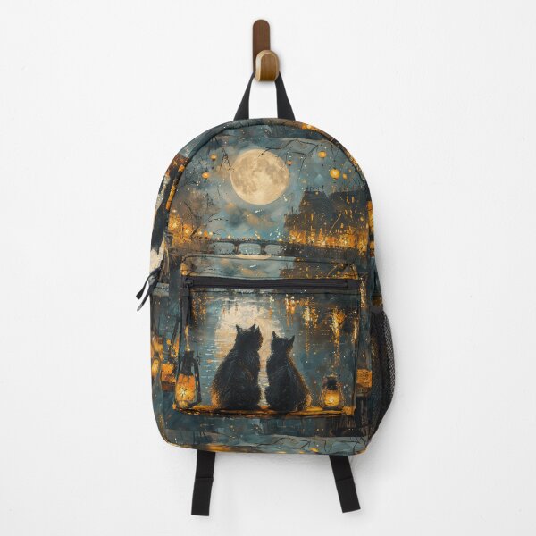 Item preview, Two Black Cats by the Moonlit River designed and sold by Erika Kaisersot.
