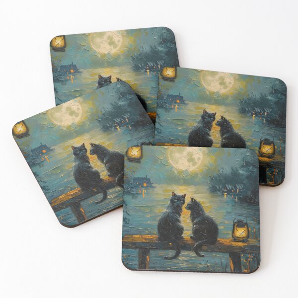Item preview, Two Black Cats Under the Moonlight designed and sold by Erika Kaisersot.