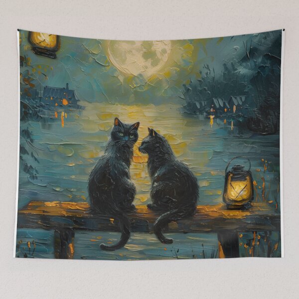Item preview, Two Black Cats Under the Moonlight designed and sold by Erika Kaisersot.