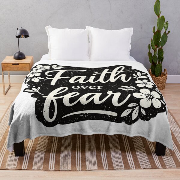 Item preview, Faith Over Fear Motivational Typography Print designed and sold by AlvelinaCP.