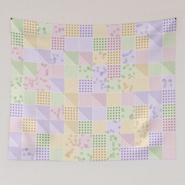 Item preview, Vintage Pastel Patchwork Floral Pattern designed and sold by JunnuCreations.