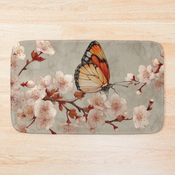 Item preview, Butterfly resting on cherry blossoms designed and sold by anytka.