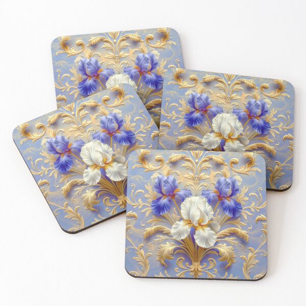 Item preview, Blue and White Iris Floral Art designed and sold by MargaretWiktor.