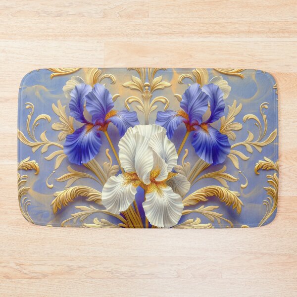 Item preview, Blue and White Iris Floral Art designed and sold by MargaretWiktor.