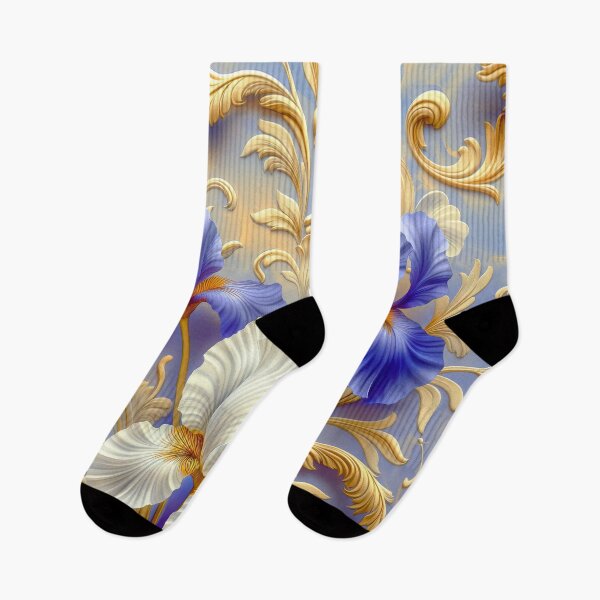 Item preview, Blue and White Iris Floral Art designed and sold by MargaretWiktor.