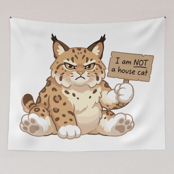 Item preview, The Spicy House Cat Funny Bobcat Meme designed and sold by Petzzz.