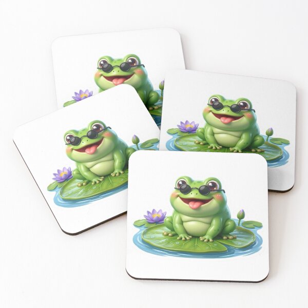 Item preview, Funny Frog with Sunglasses Kawaii 3D Sticker designed and sold by MiniPrintMagic.