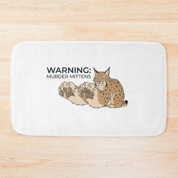 Item preview, Warning Murder Mittens Grumpy Bobcat designed and sold by Petzzz.
