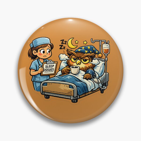 Item preview,  Night Owl Sleep Issues – Funny Nurse & Owl Hospital Cartoon   designed and sold by AnimalAirtistry.