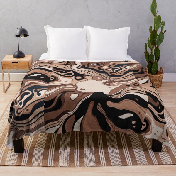 Item preview, Earth Tone Abstract Flow – Brown Marble Wave Pattern designed and sold by RidaSalArt.