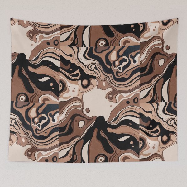 Item preview, Earth Tone Abstract Flow – Brown Marble Wave Pattern designed and sold by RidaSalArt.