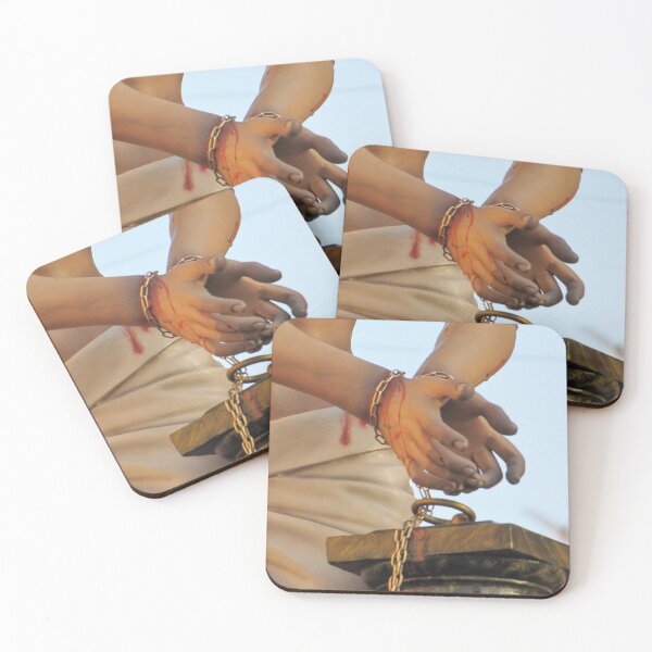 Item preview, Close-Up Of Chained Hands On Religious Statue With Blood Stains During Holy Week Procession designed and sold by Nmallia.