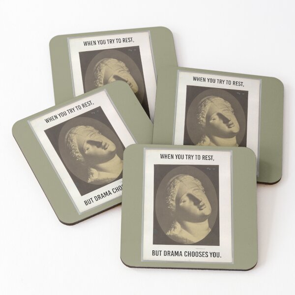 Item preview, Chosen by Chaos – Sepia Statue Drama Meme designed and sold by sorryNOTsorry.brand.