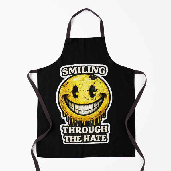 Item preview, Smiling Through The Hate Dark Humor Smiley Sarcastic Meme designed and sold by VibeOffline Studio.