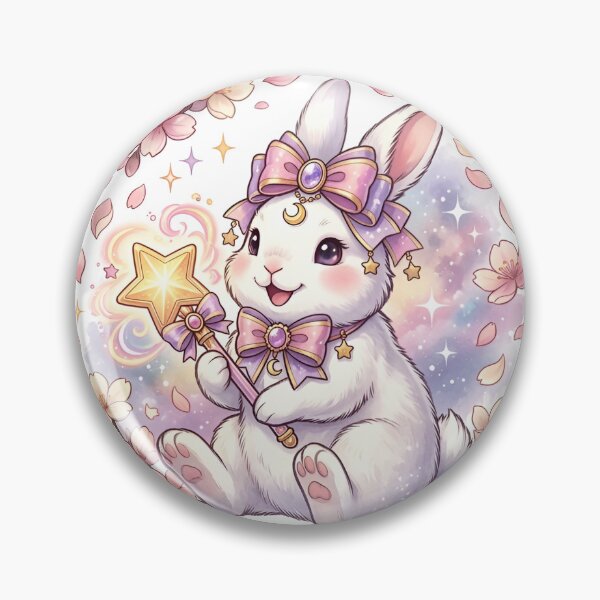 Item preview, Magical Girl Anime Bunny with Star Wand designed and sold by CloudDoodleLab.