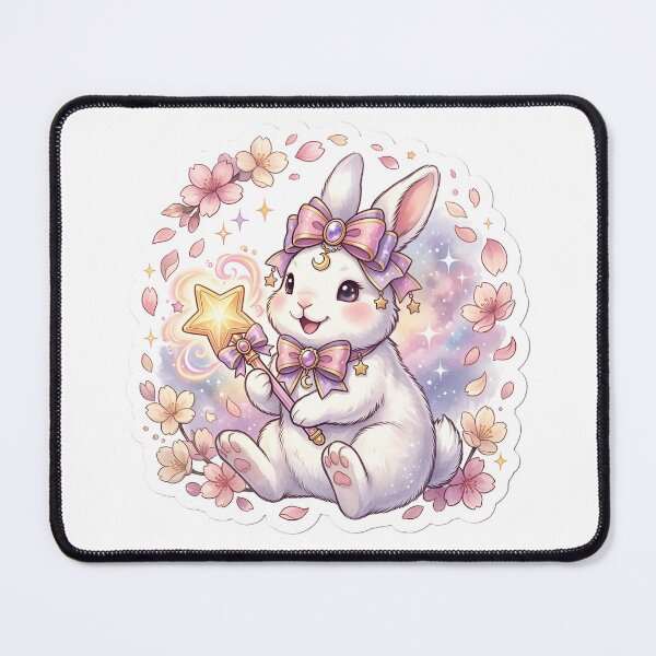 Item preview, Magical Girl Anime Bunny with Star Wand designed and sold by CloudDoodleLab.