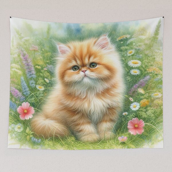 Item preview, Whiskers in the Wildflowers designed and sold by TinCatOutPost.
